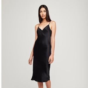 L'AGENCE Black Jodie Slip Dress